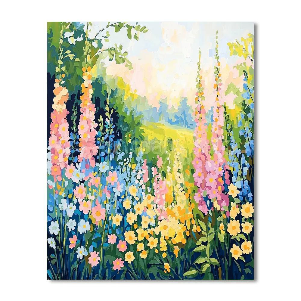 Claude Monet Inspired Whimsical Flower Field  Paint By Numbers