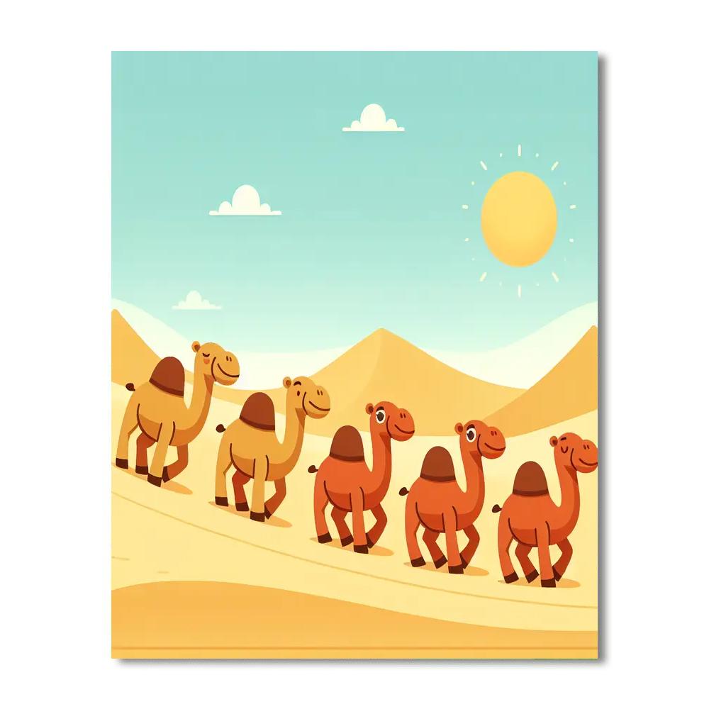 Cuddly Camel Caravan Painting Number Kit