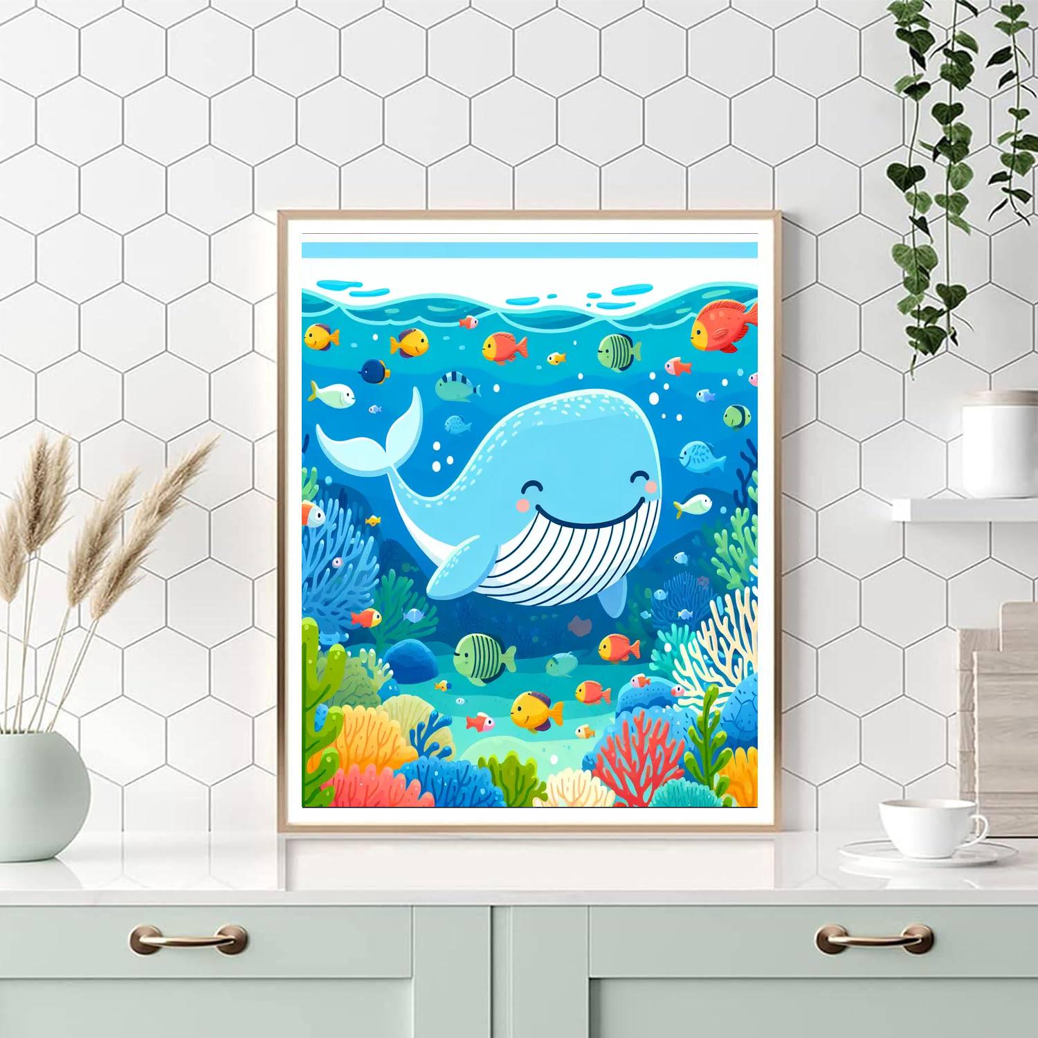Gentle Whale Wonders Paint By Numbers Art
