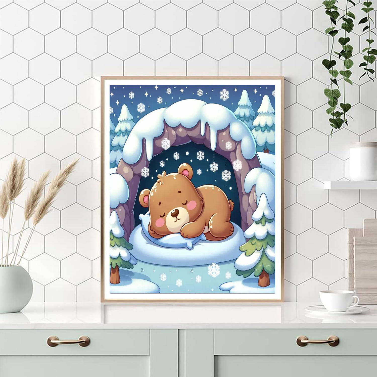 Cozy Bear Hibernation Paint By Number