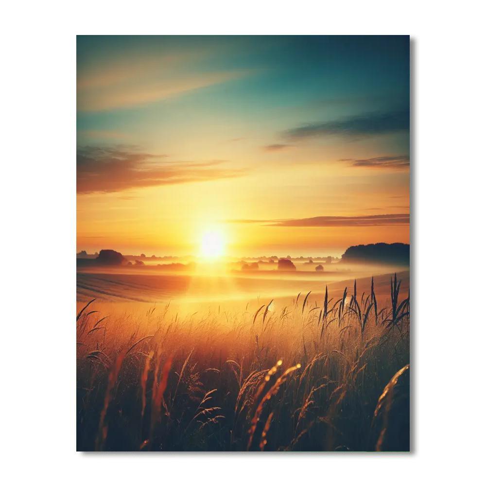 Peaceful Country Sunrise Paint By Numbers