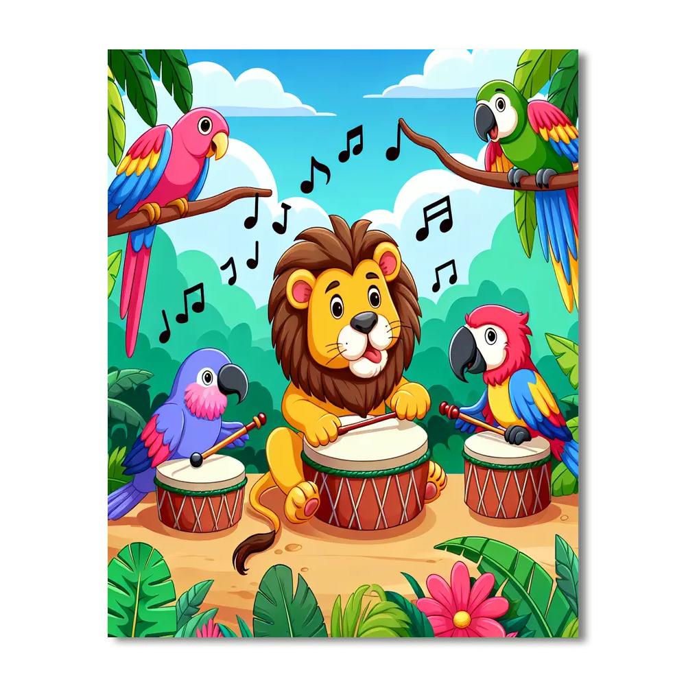 Wild Jungle Band Painting Number Kit
