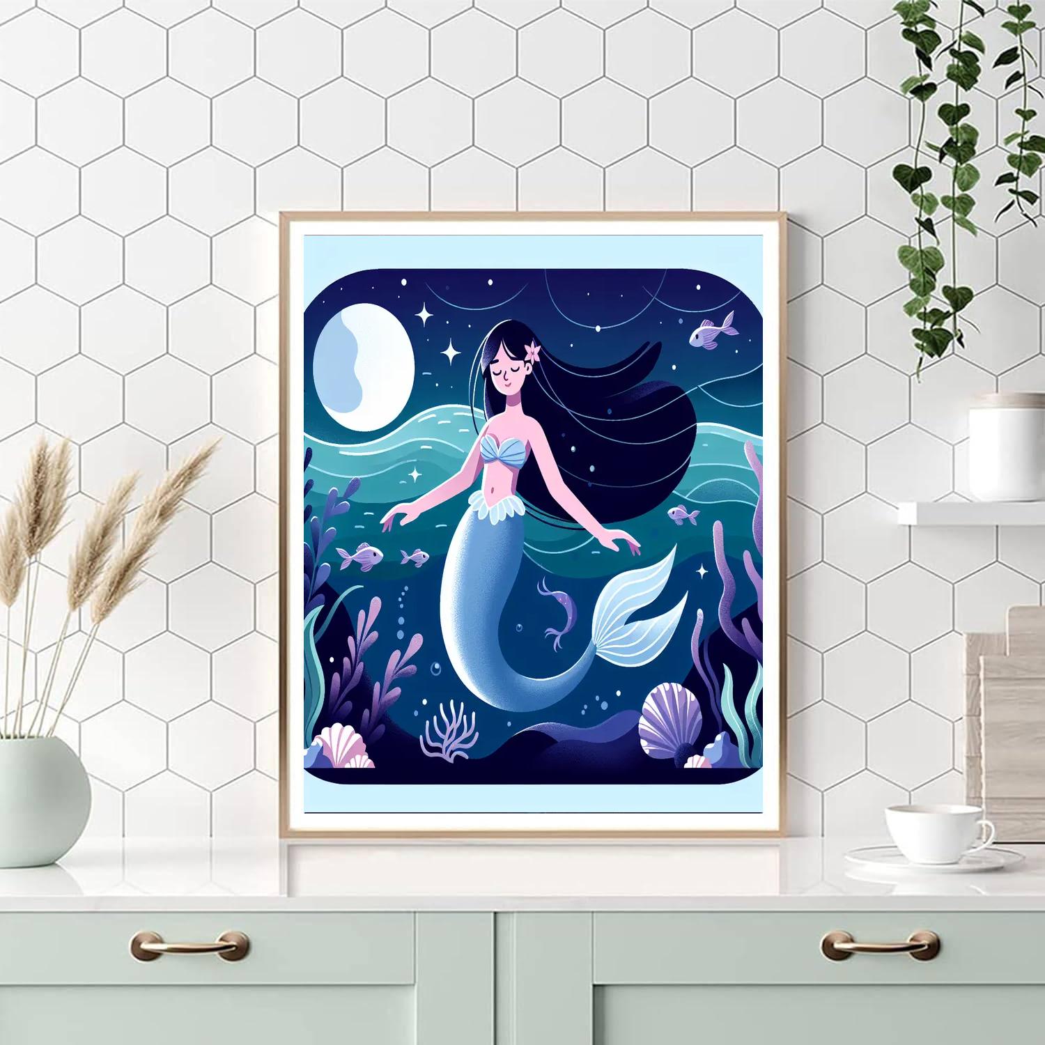 Moonlit Mermaid Marvel Number Painting