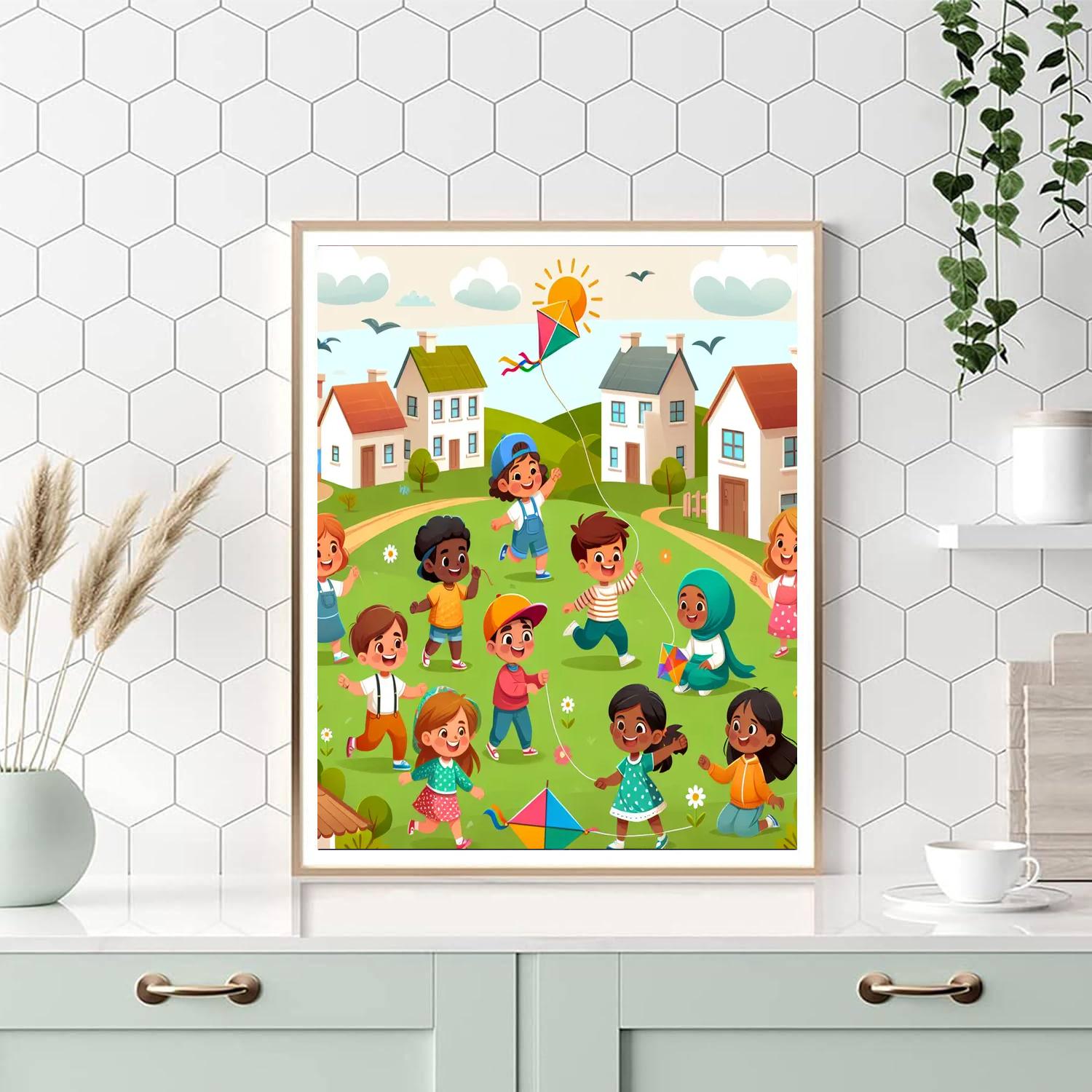 The Cheerful Village Painting Number Kit
