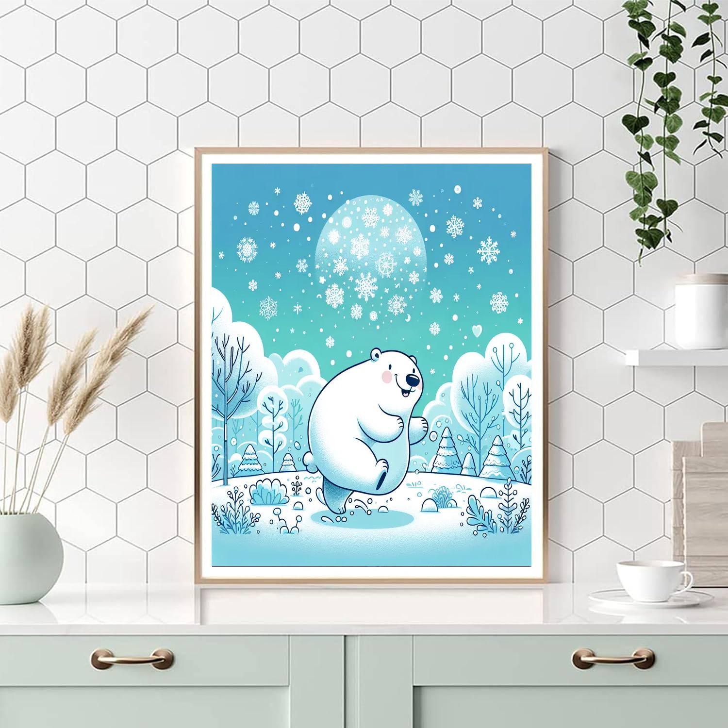Polar Bear's Winter Wonderland Numbered Painting Kits