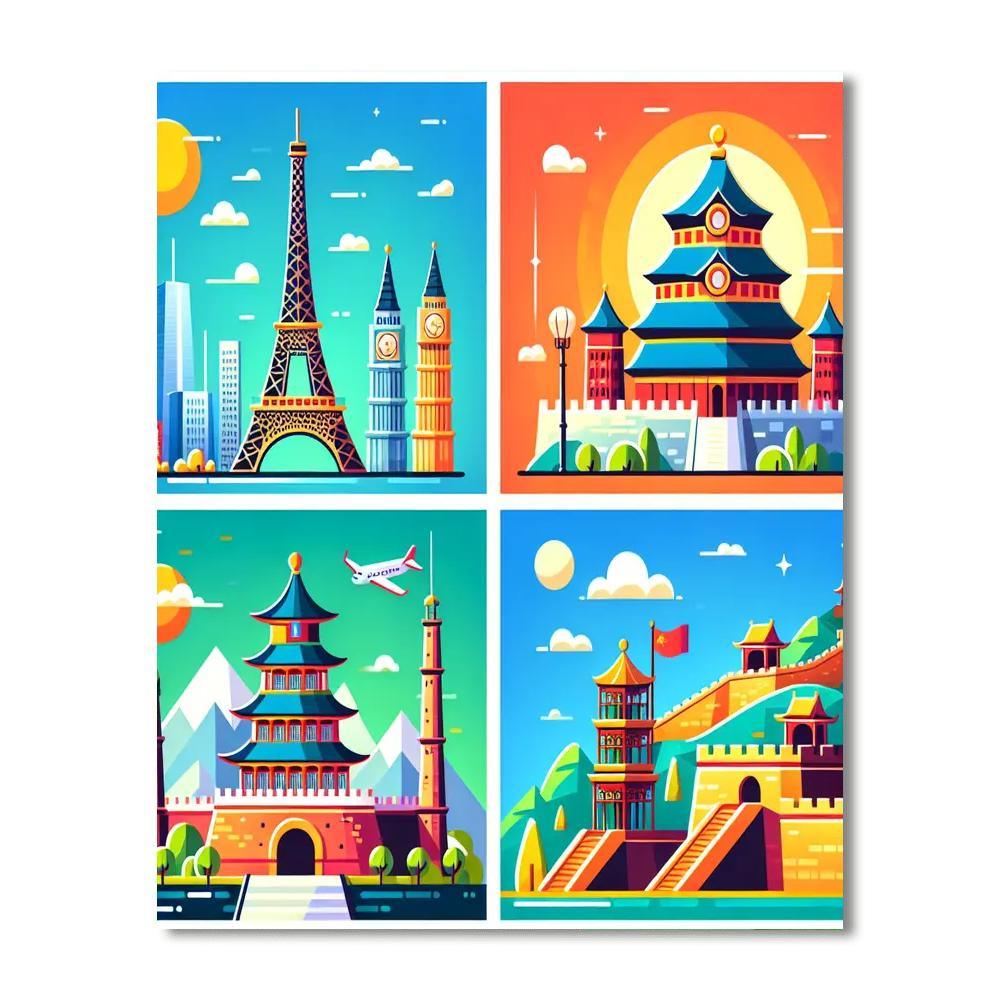Famous Landmarks DIY Paint By Numbers
