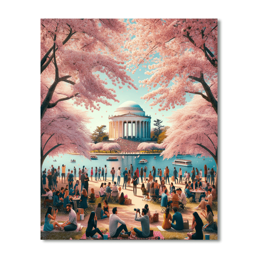Cherry Blossom Festival - Washington, D.c., Usa Painting Number Kit