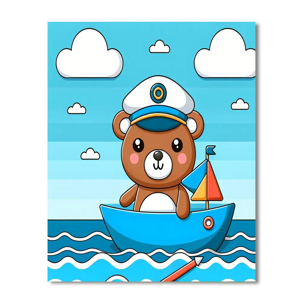 Sailing Bear Adventure Painting Number Kit