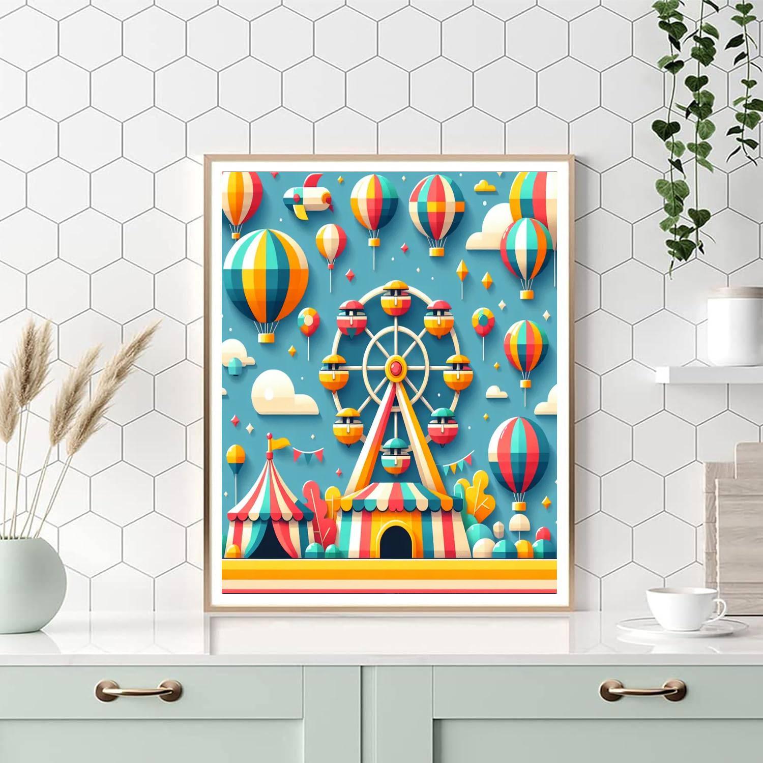 Colorful Carnival Ride Numbered Painting Kits