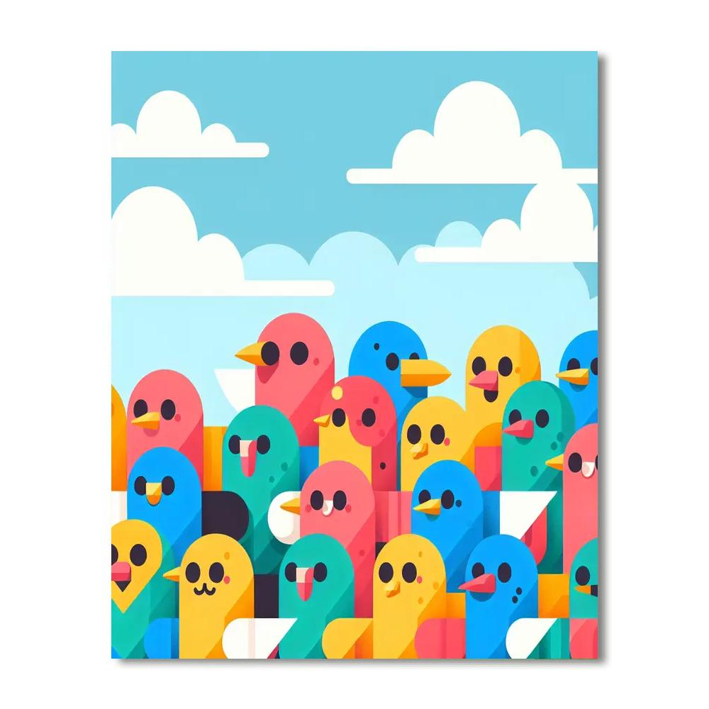 Chirpy Bird Parade Numbered Painting Kits