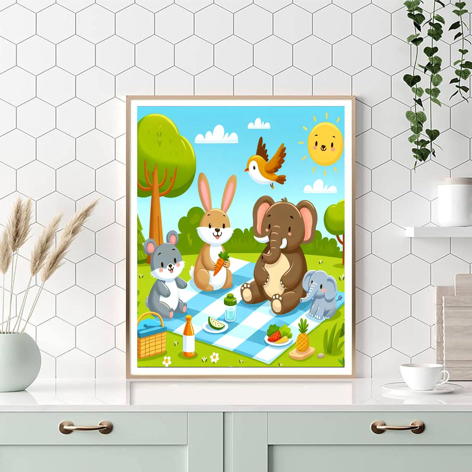 Playful Pals Picnic Paint By Color