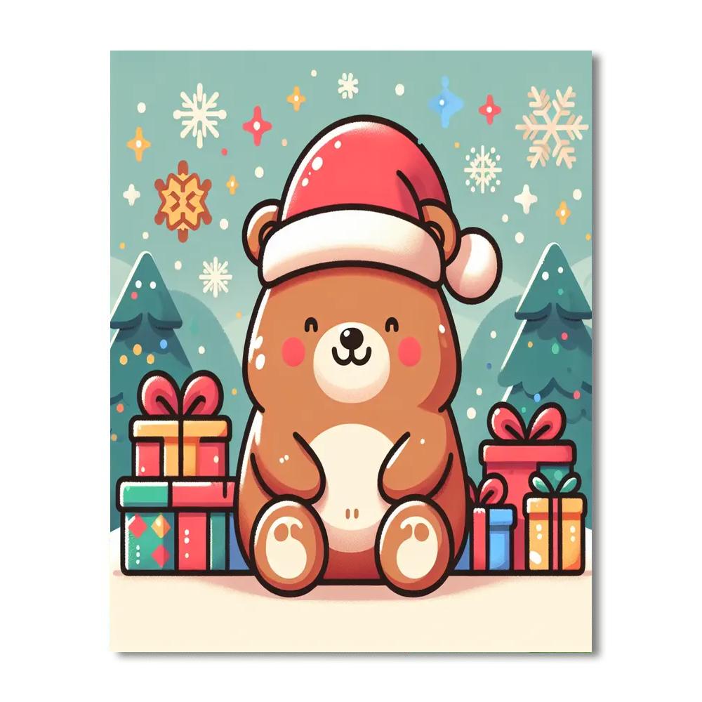 Jolly Christmas Bear Numbered Painting Kits