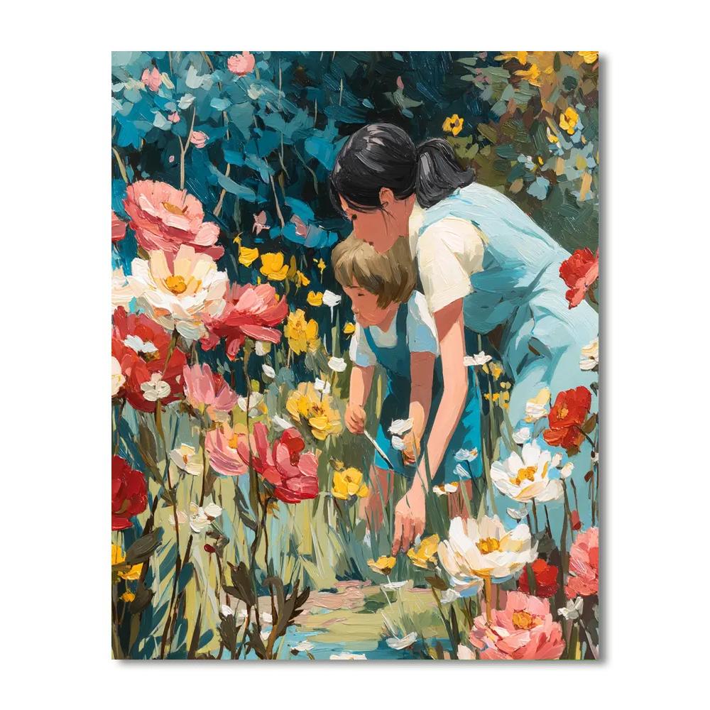 A Day In The Flower Garden Painting Number Kit