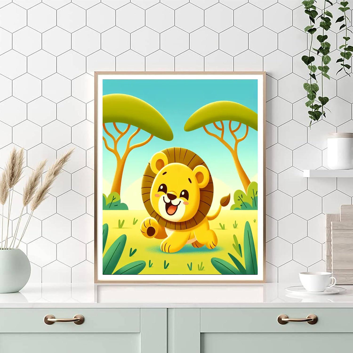 Joyful Lion Cub Paint By Color