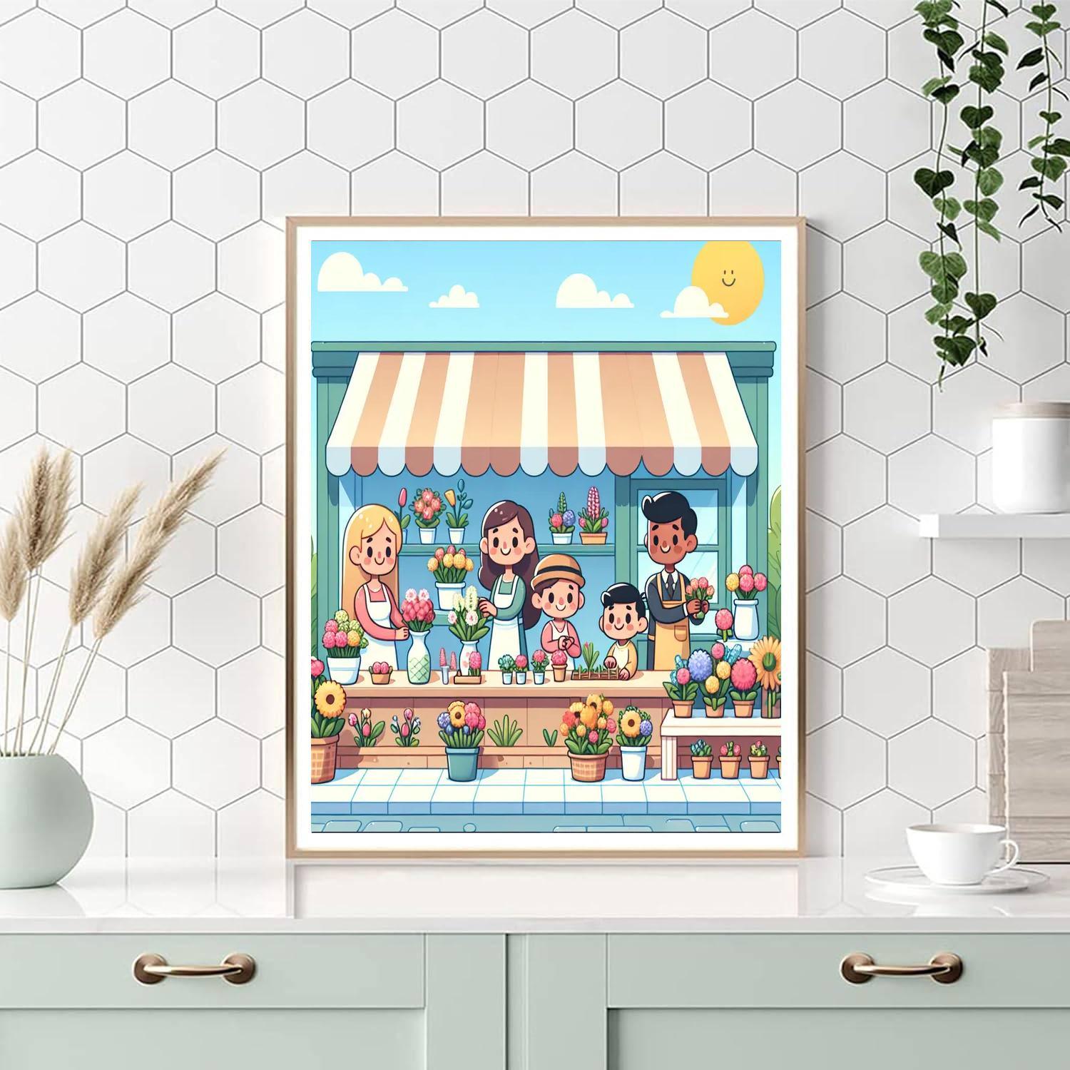 Fantasy Flower Shop Number Painting