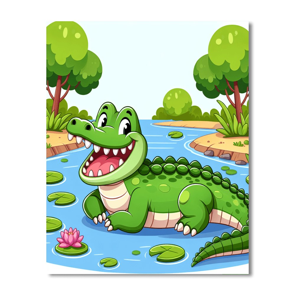 Gigantic Crocodile Number Painting