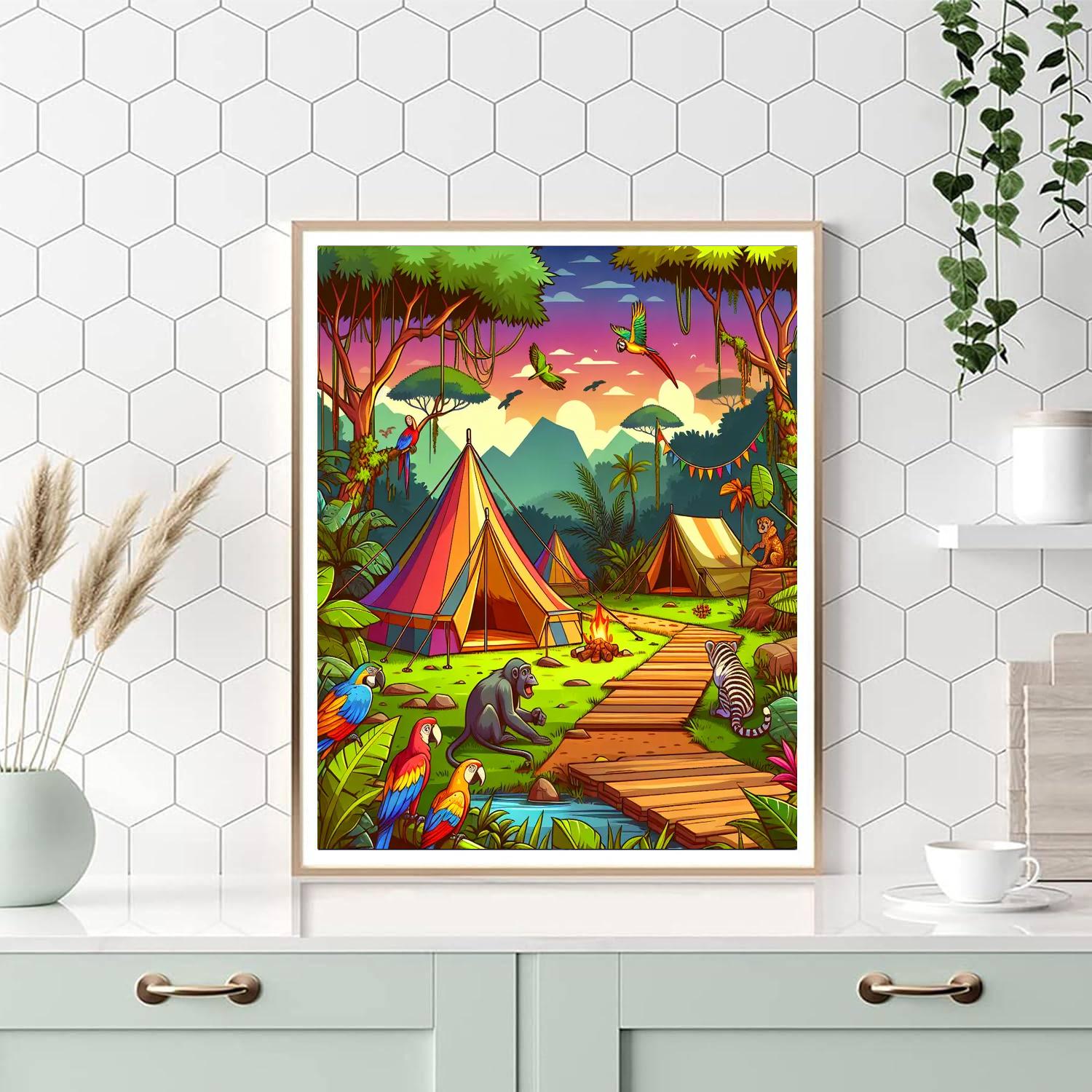 Jungle Explorer's Camp Numbered Painting Kits