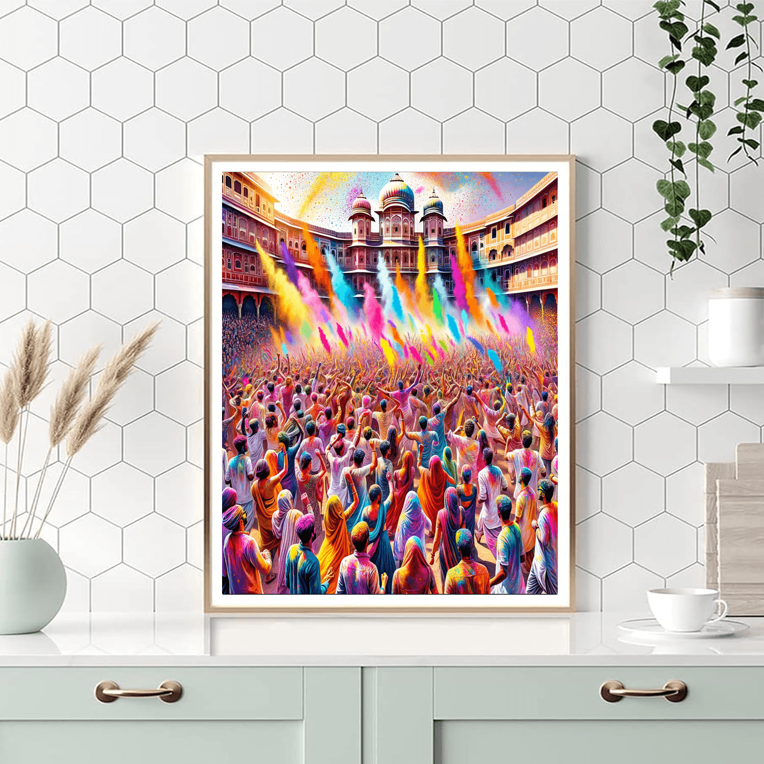 Holi Festival - Jaipur, India Painting By Numbers Kit