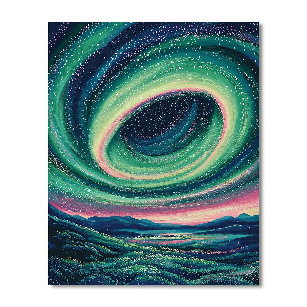Georges Seurat Inspired Cosmic Aurora Harmony  DIY Paint By Numbers