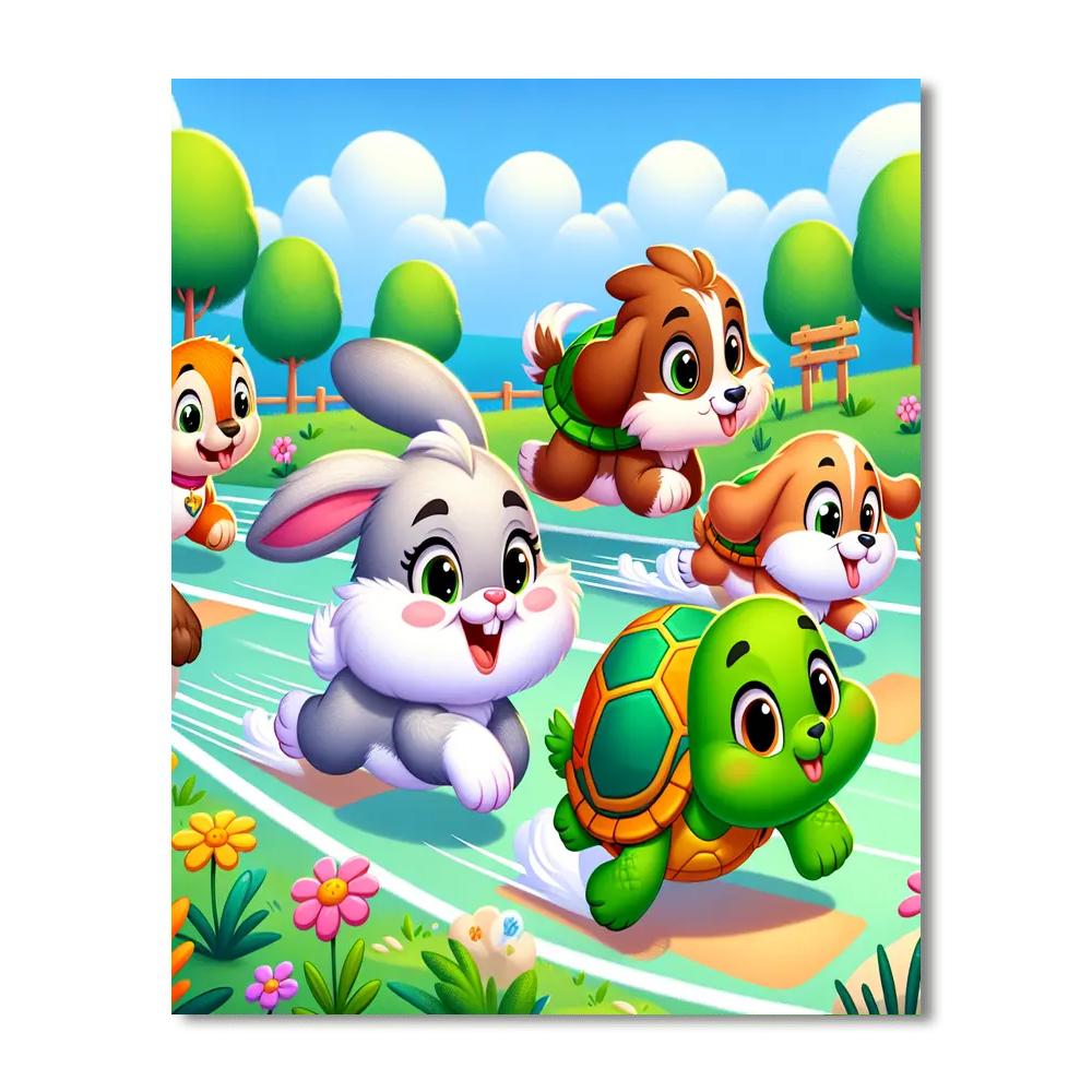 Adventurous Animal Race Paint By Numbers