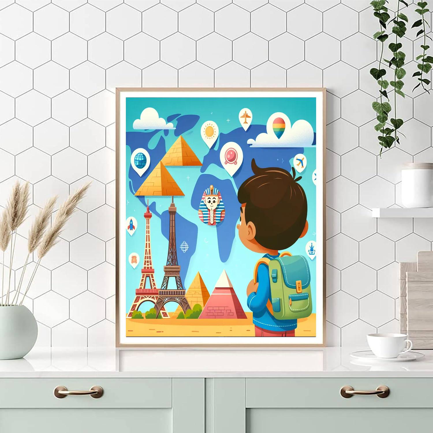 World Travel Explorer Number Painting