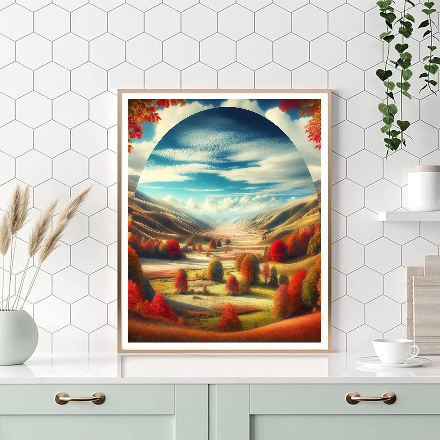 Golden Autumn Countryside Numbered Painting Kits