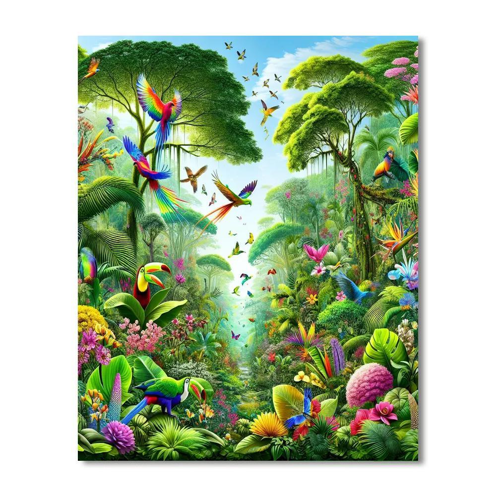 Rainbow Rainforest Retreat Numbered Painting Kits