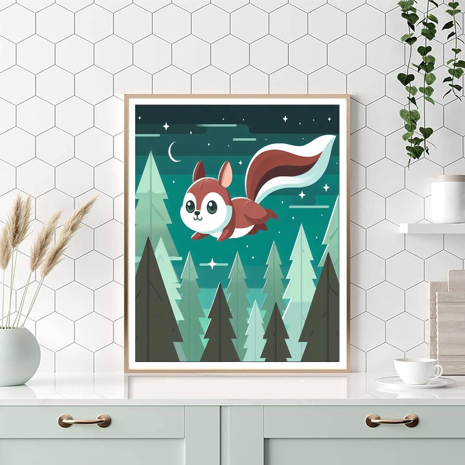 Fanciful Flying Squirrel Paint By Numbers Art