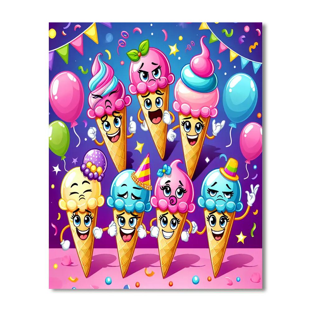 Sassy Ice Cream Party Painting By Numbers Kit