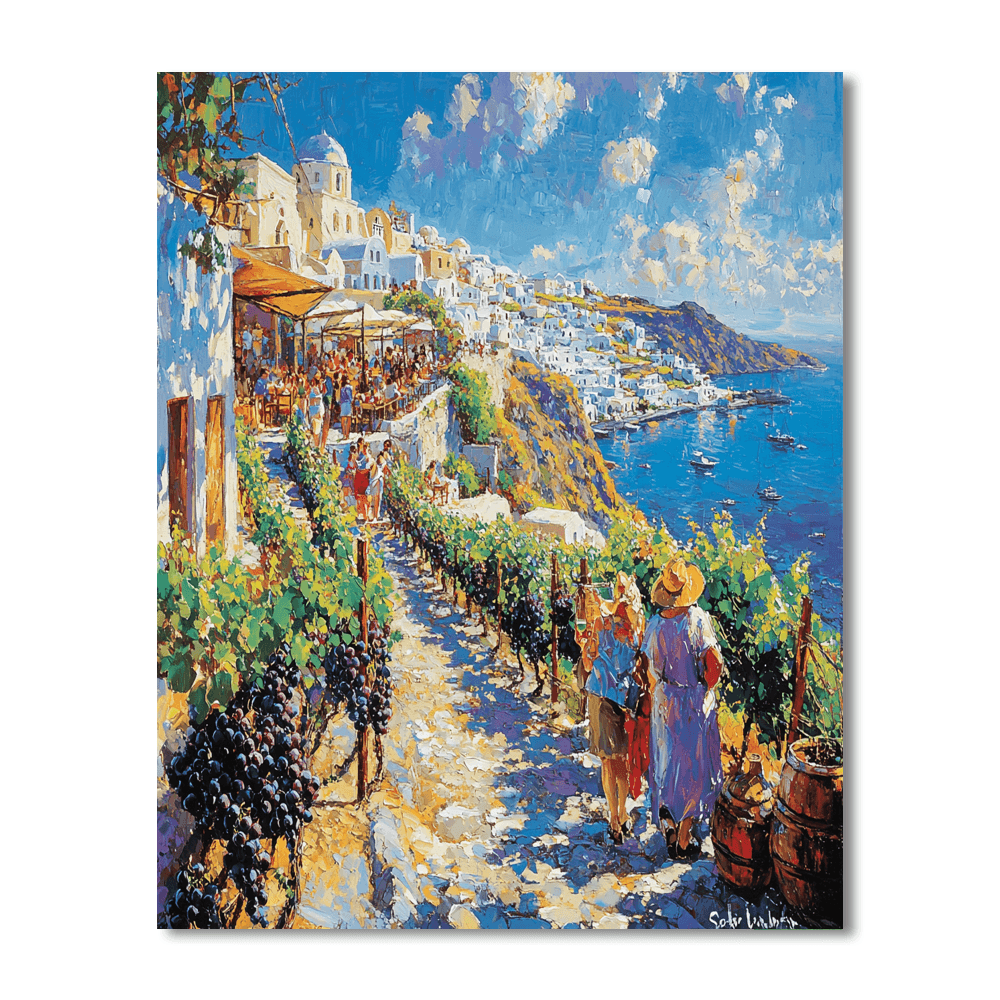 Santorini Wine Tour Numbered Painting Kits