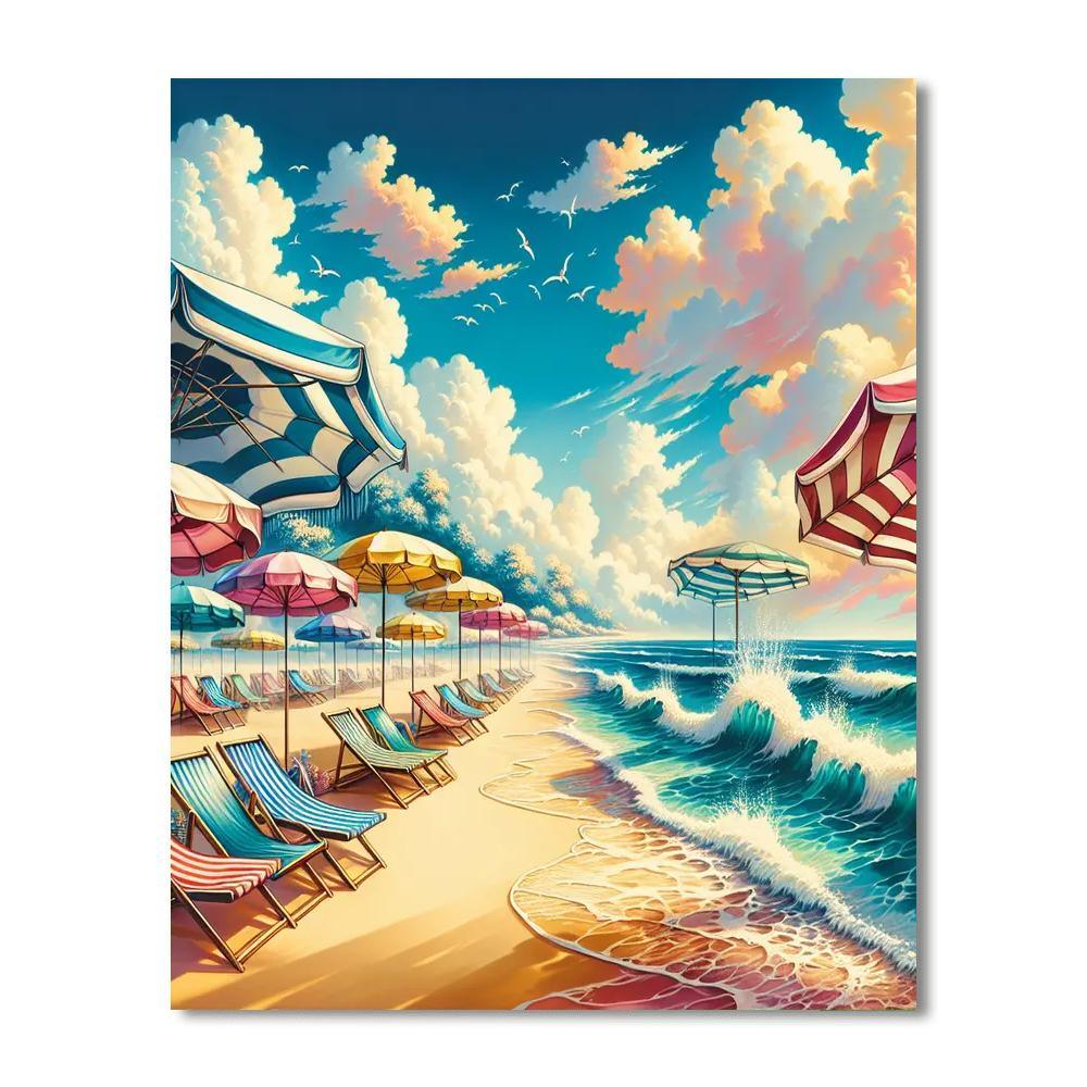 Charming Beach Paradise DIY Paint By Numbers