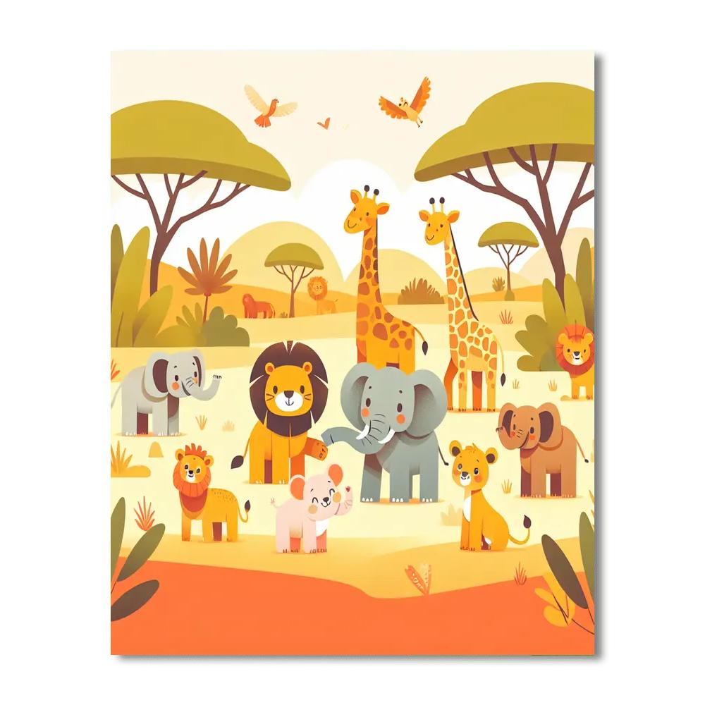 Friendly Safari Expedition Painting Number Kit