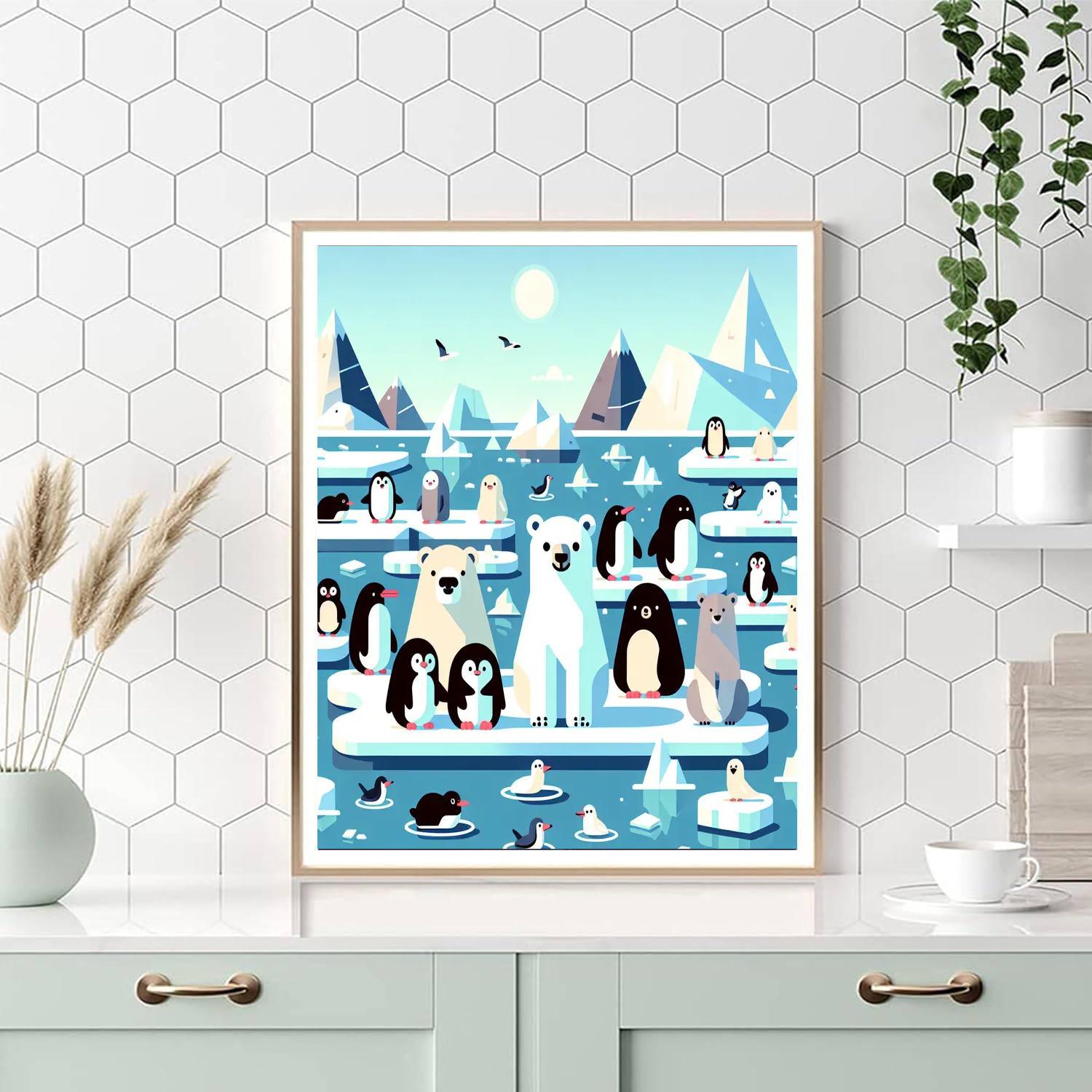 Polar Expedition With Friendly Animals Painting By Numbers Kit