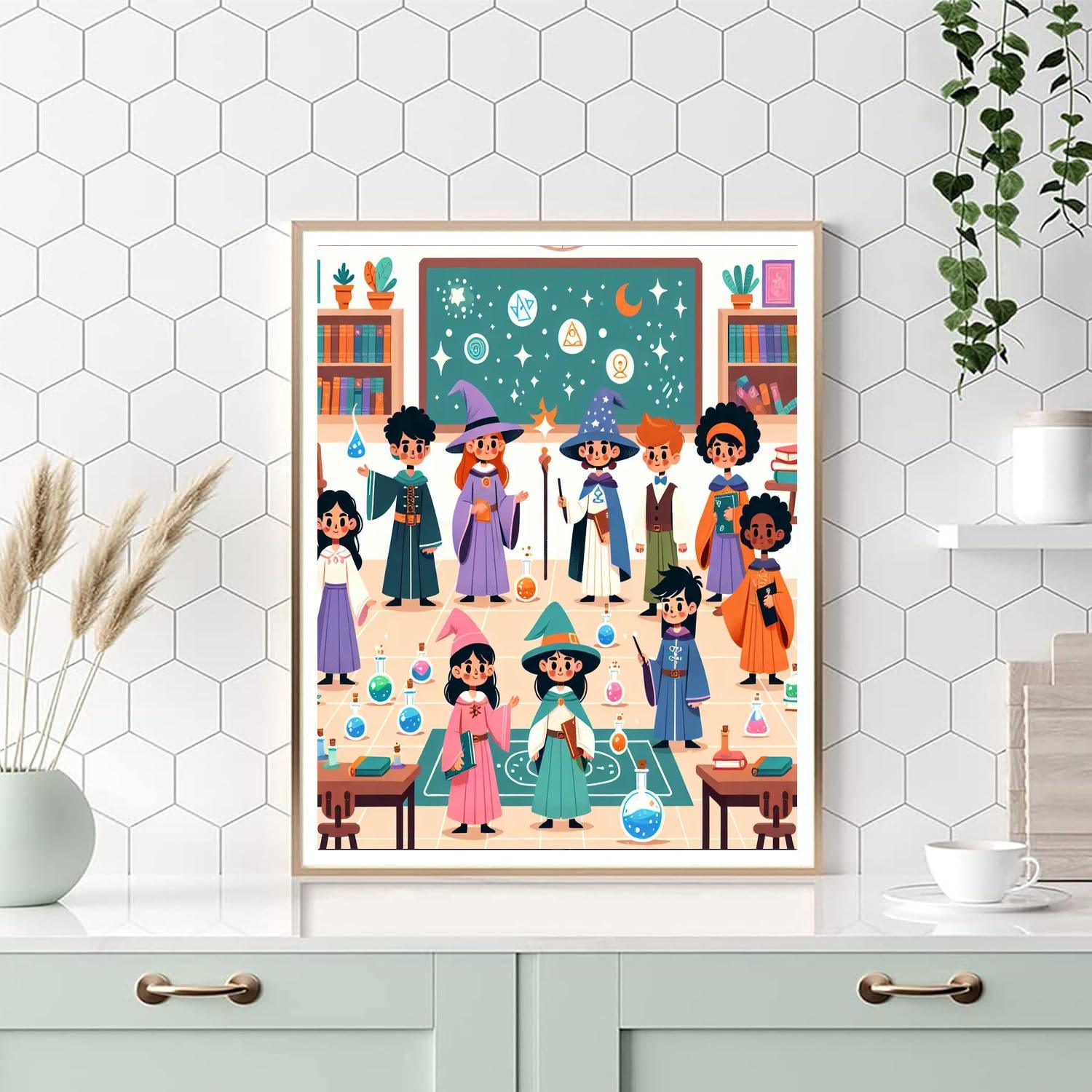 Wizard's School Adventure Paint By Numbers Art