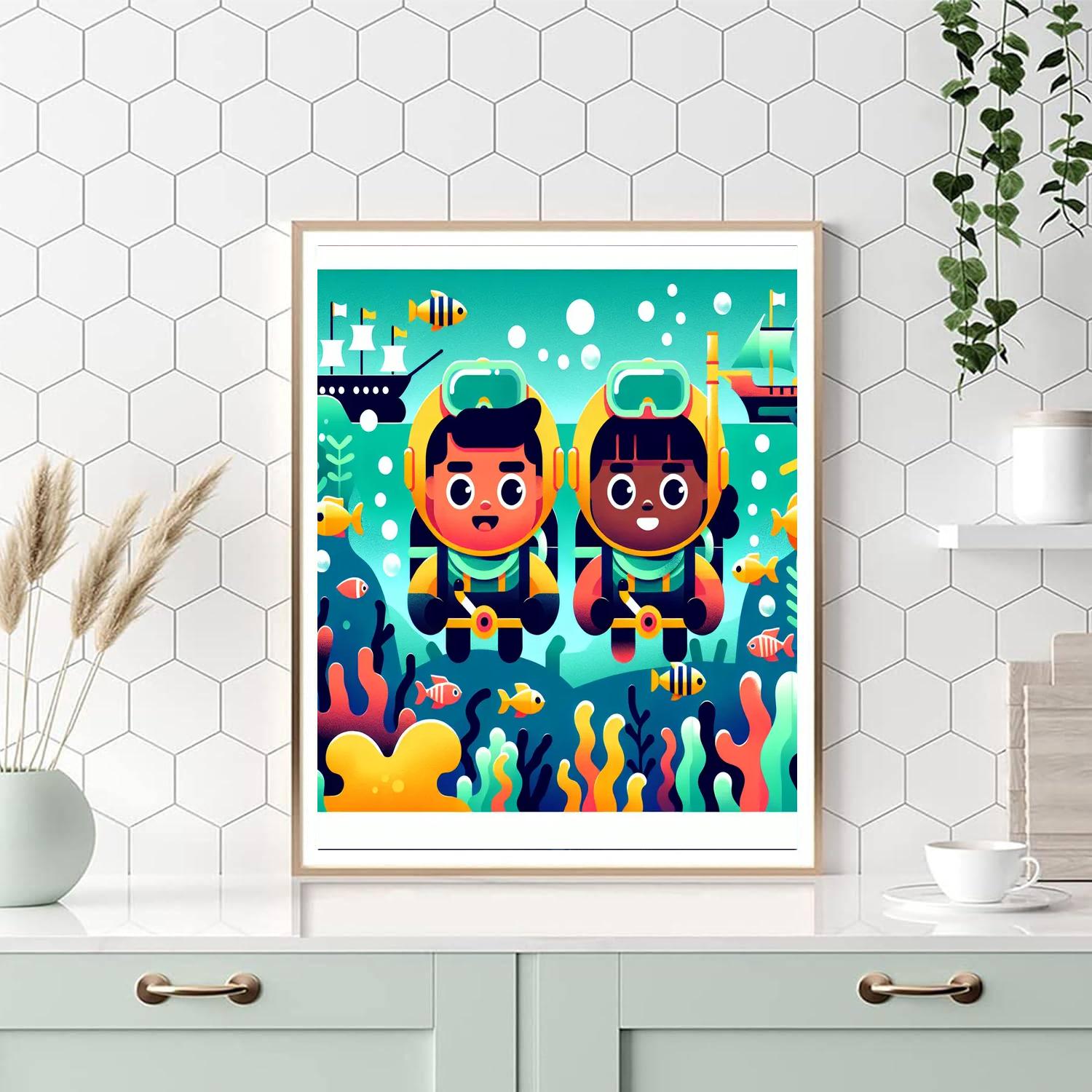 Aquamarine Adventure Numbered Painting Kits