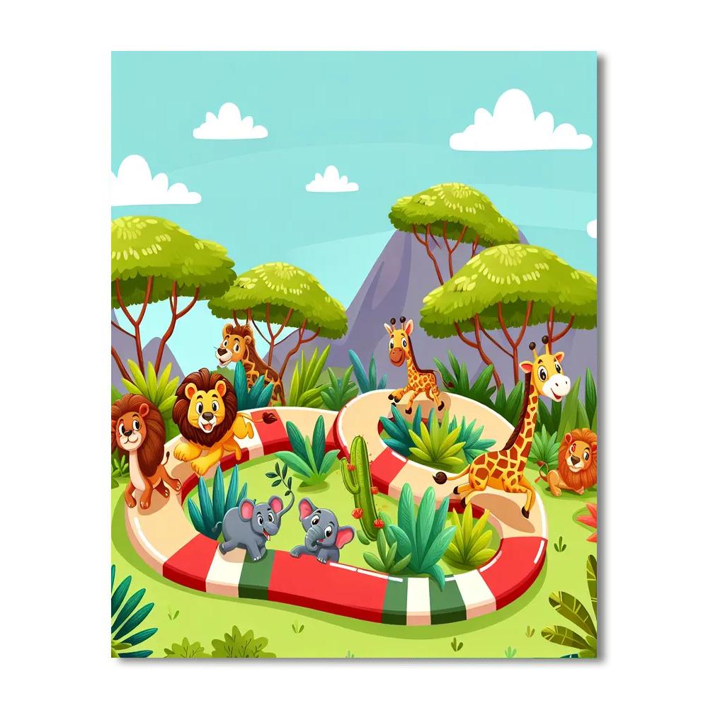 Animal Safari Puzzle Numbered Painting Kits