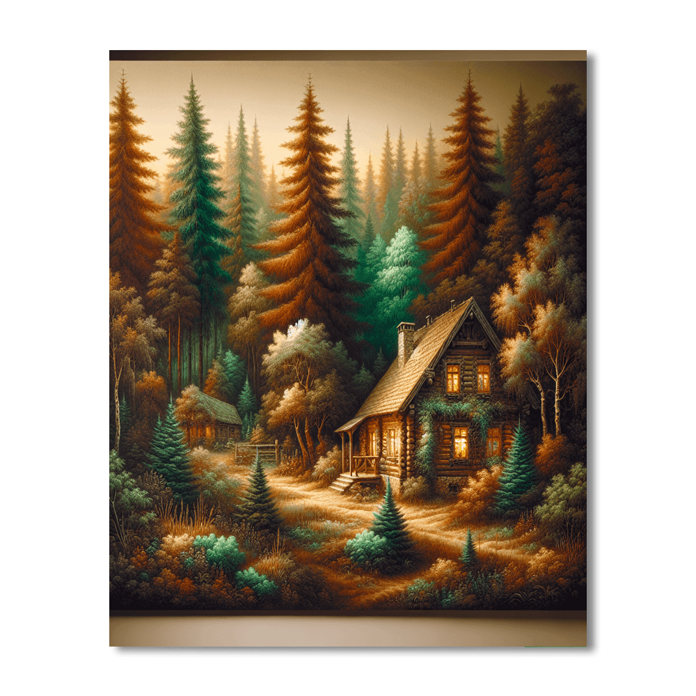 Rustic Cabin Hideaway DIY Paint By Numbers