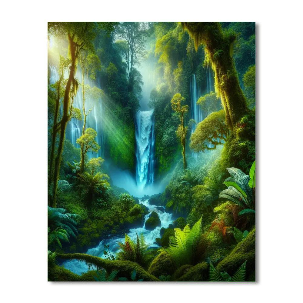 Mystical Rainforest Waterfall DIY Paint By Numbers