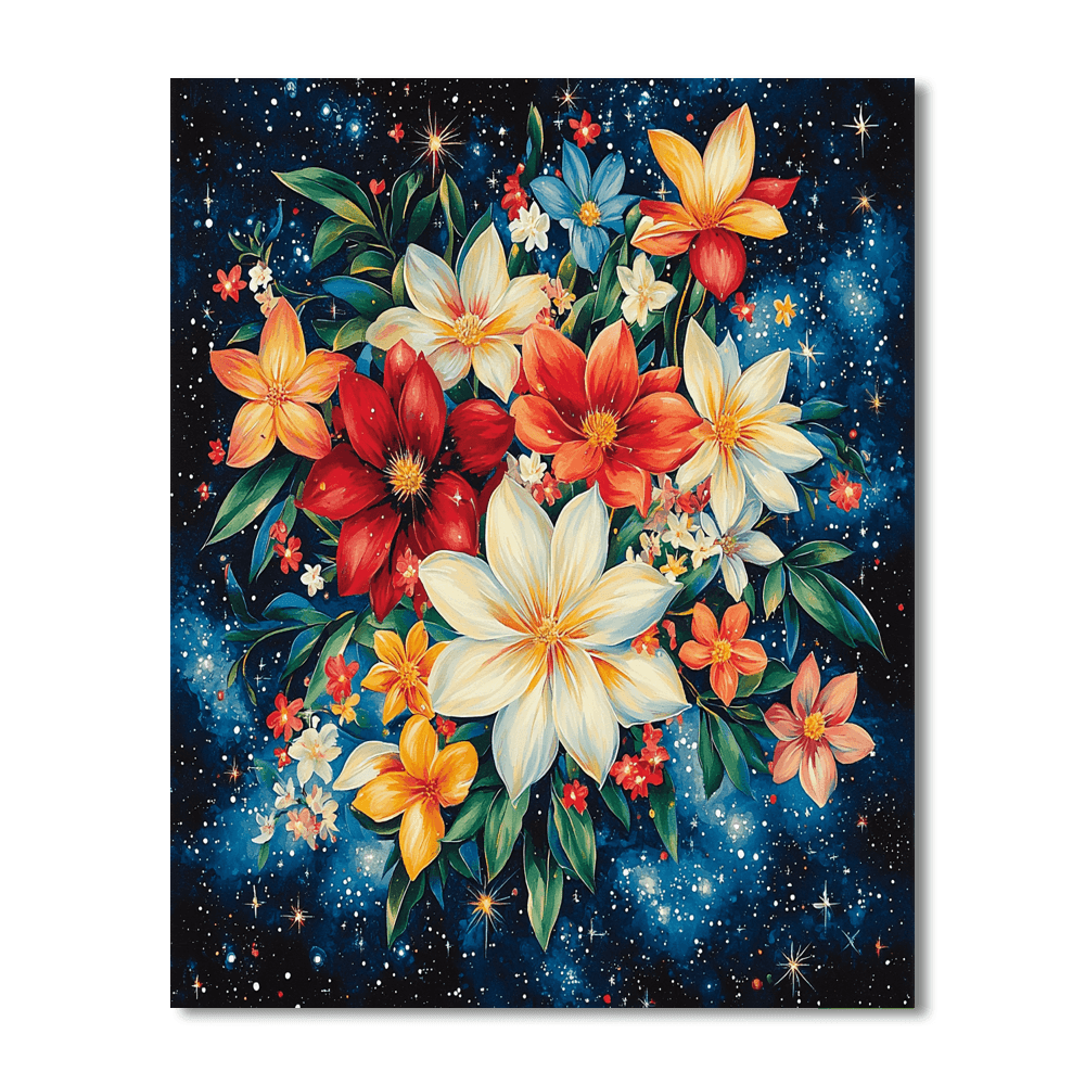 Georgia O'Keeffe Inspired Galactic Floral Symphony  Paint By Numbers