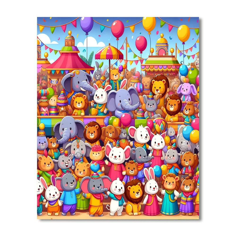 Festival Of Animals Number Painting