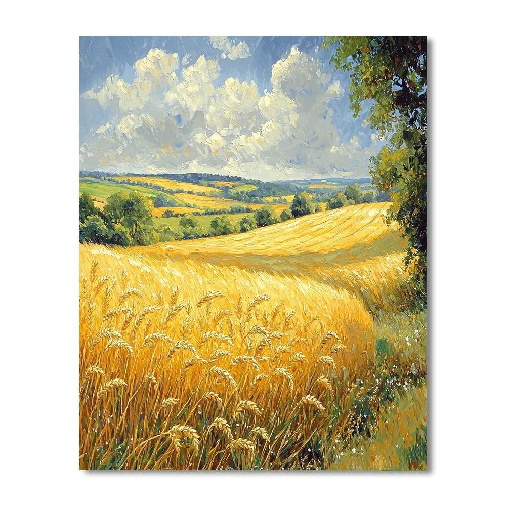 John Constable Inspired Fields Of Golden Wheat  Numbered Painting Kits