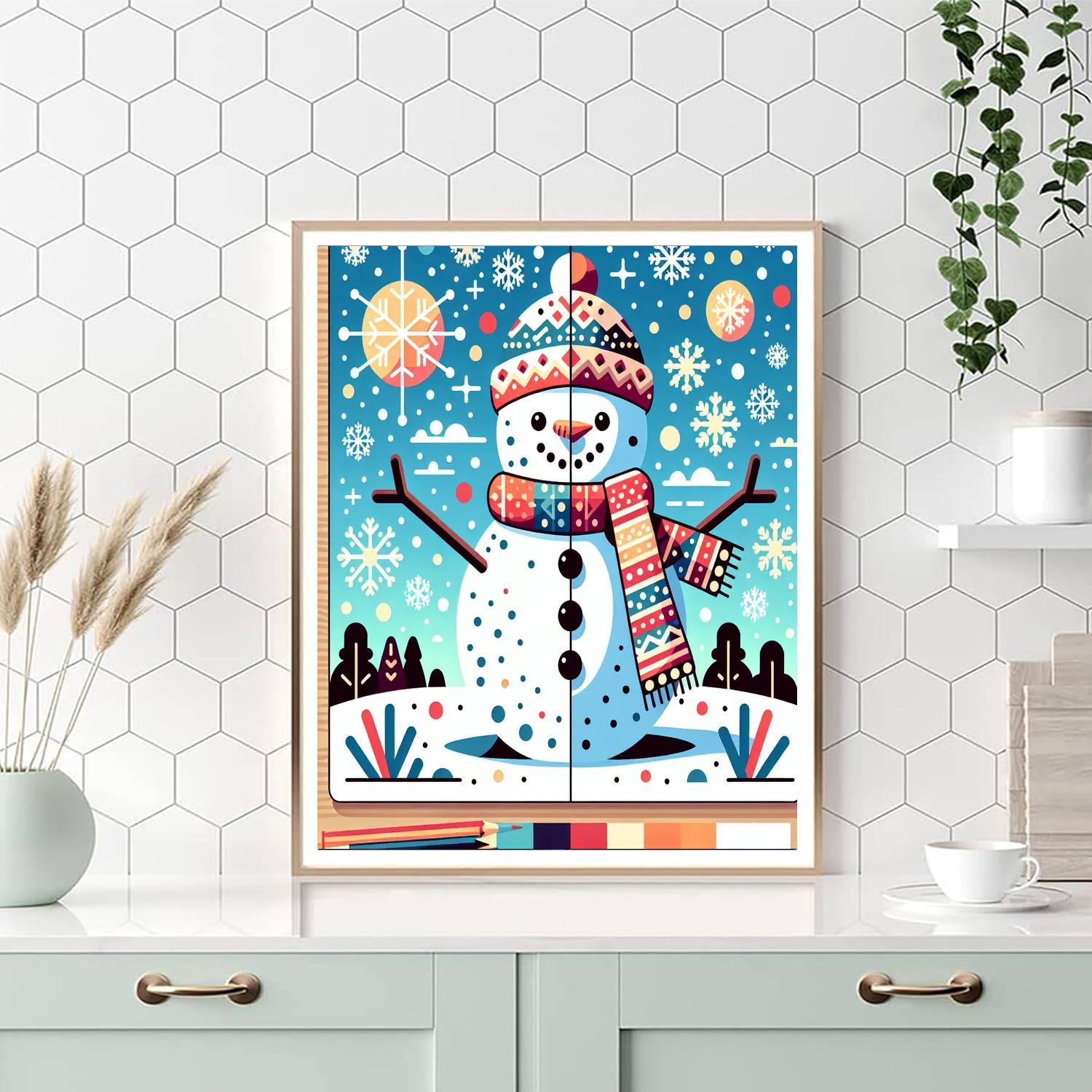 Caring Snowman DIY Paint By Numbers