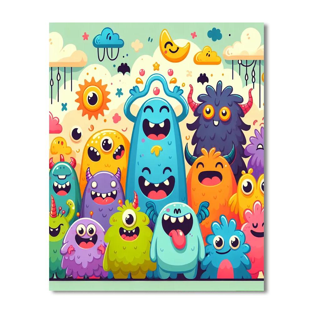 Silly Monster Fun Paint By Numbers Art