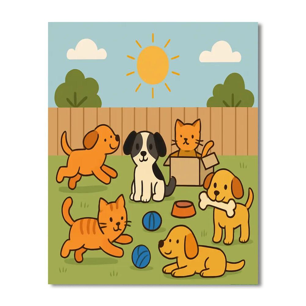 Pet Playground Fun DIY Paint By Numbers