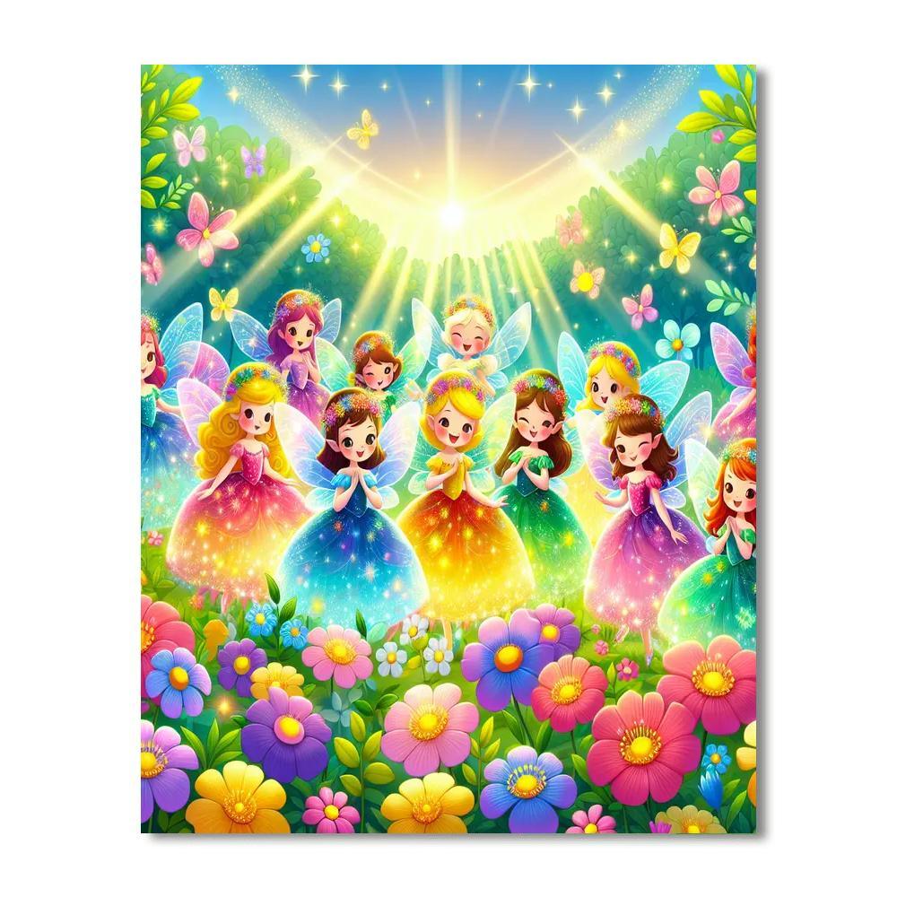 Lovely Little Garden Fairies Painting By Numbers Kit