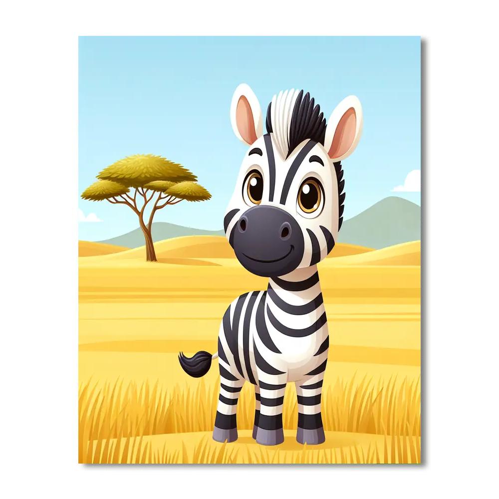 Safari Zebra Adventure Painting By Numbers Kit