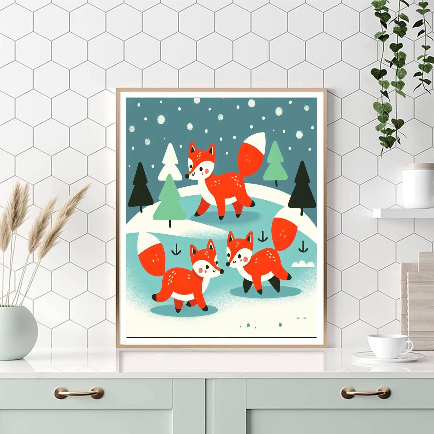 Frosty Fox Frolic Paint By Number