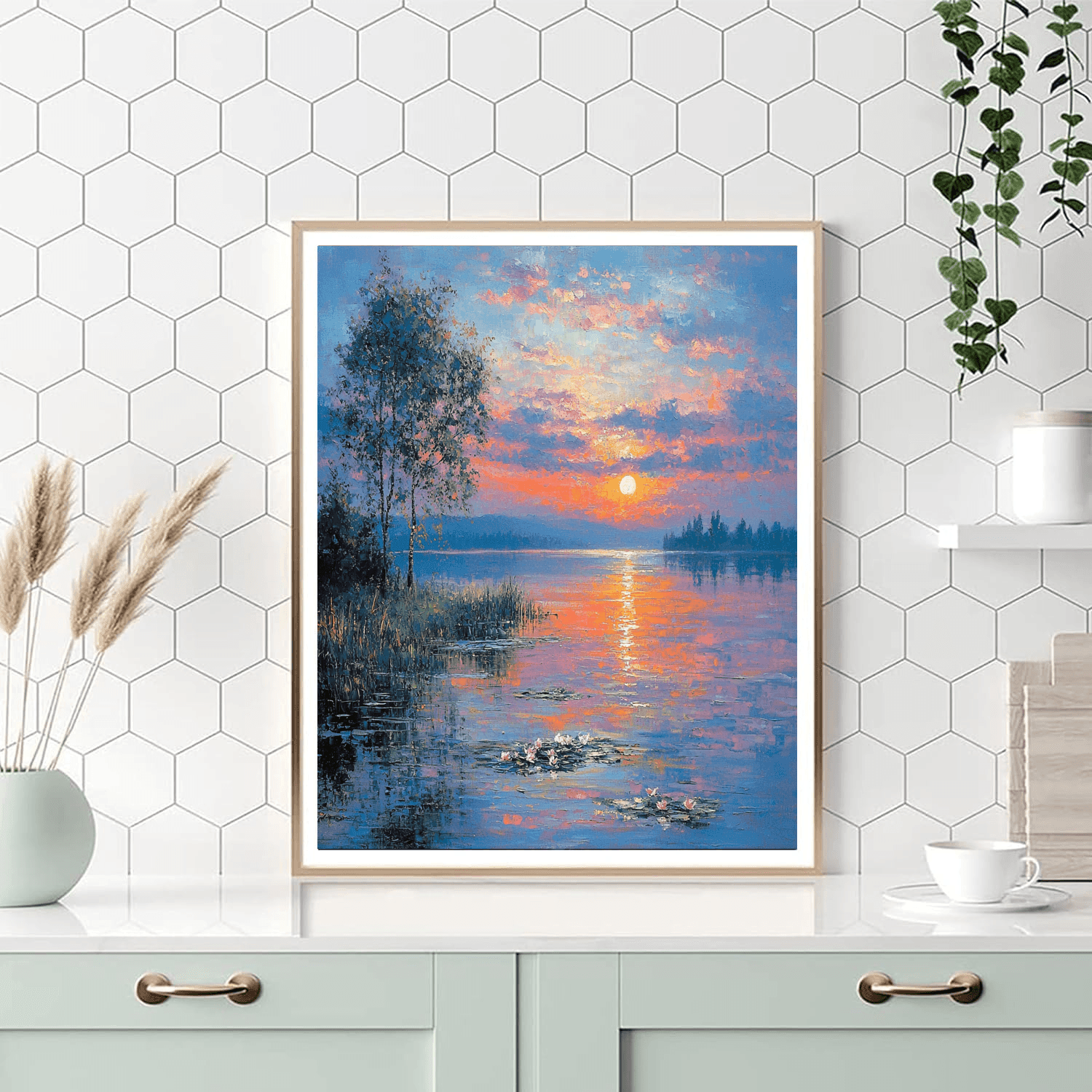 Claude Monet Inspired Dreamy Nightfall  DIY Paint By Numbers