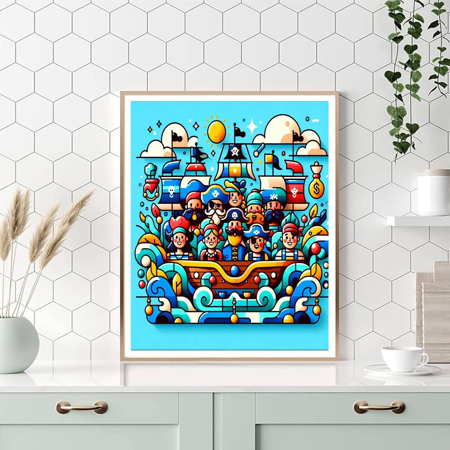 Pirate's Treasure Voyage Paint By Numbers Kits