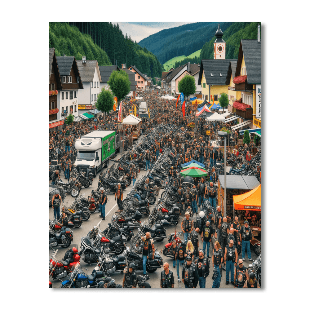 Harley-davidson Rally - Sturgis, South Dakota, Usa Paint By Color